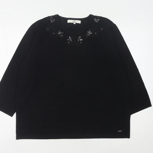 Country Casuals Black Women's Pullover Jumper, Sequin Accent