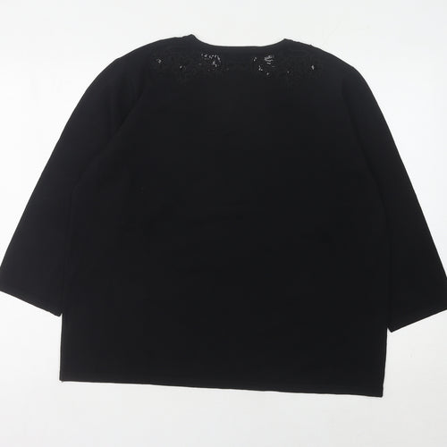 Country Casuals Black Women's Pullover Jumper, Sequin Accent