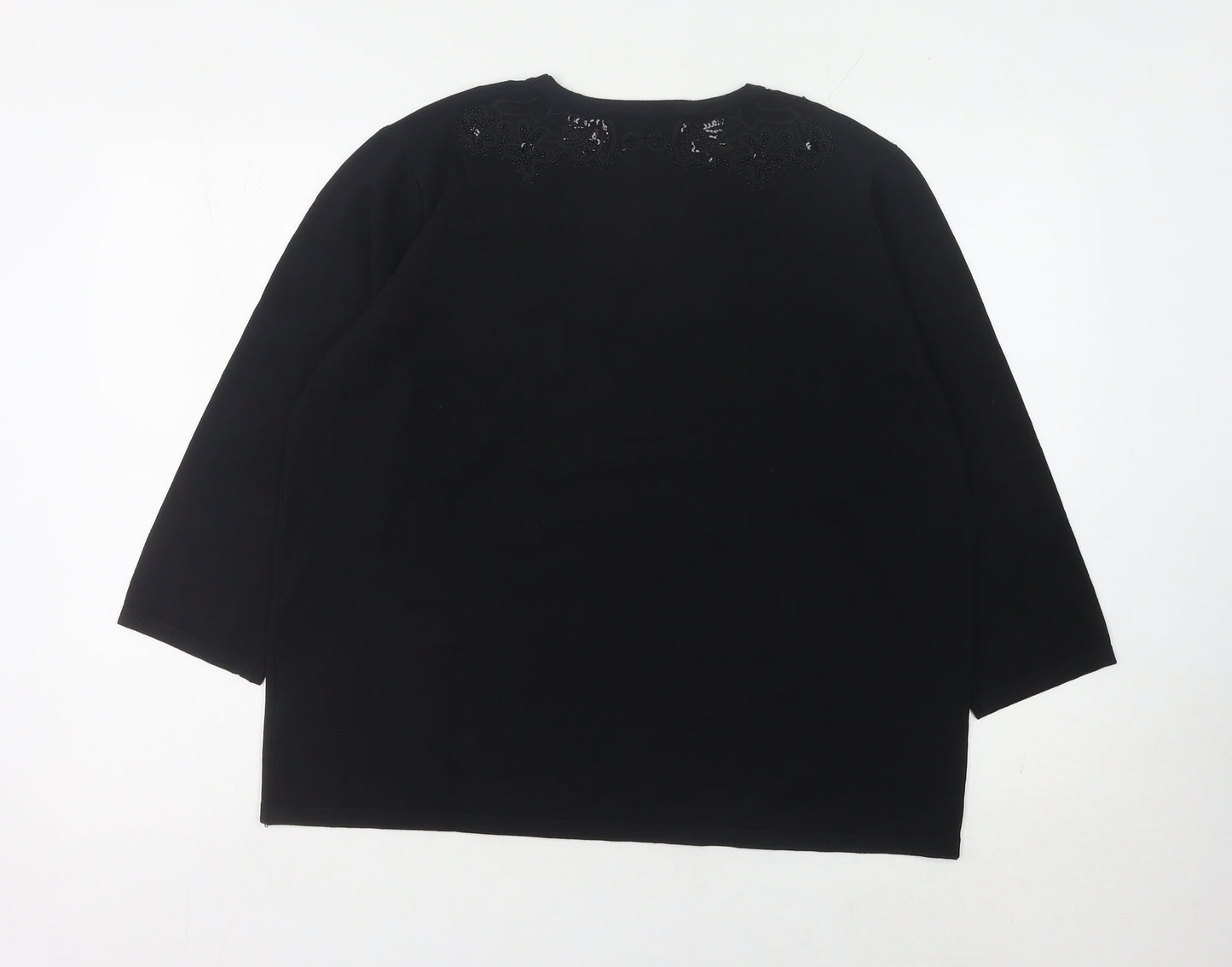 Country Casuals Black Women's Pullover Jumper, Sequin Accent