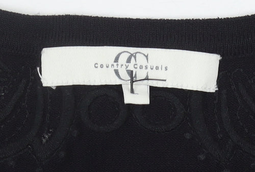 Country Casuals Black Women's Pullover Jumper, Sequin Accent
