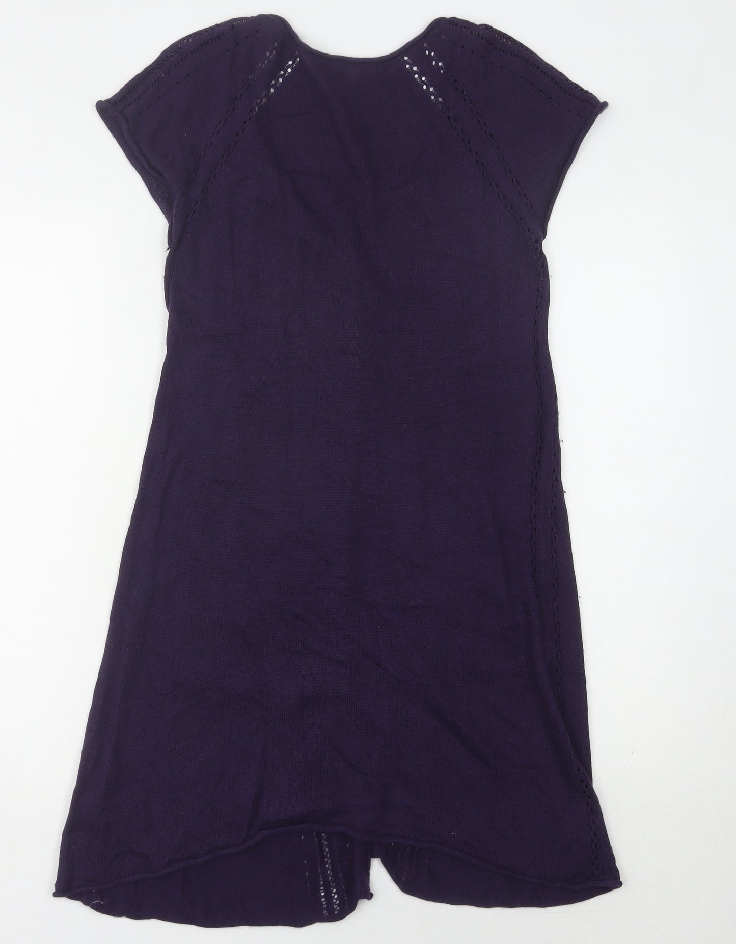 Women's Purple V-Neck Cardigan - Size 12