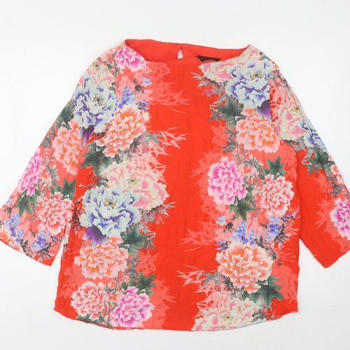 Wallis Women's Multicoloured Floral Tunic Blouse Size 14