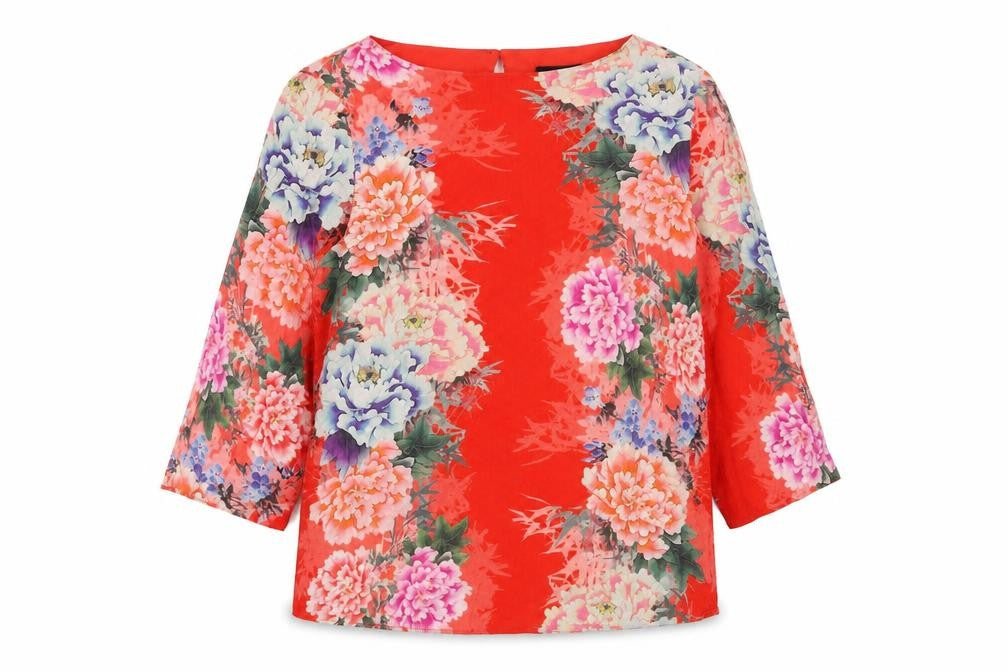 Front view of Wallis Women's Multicoloured Floral Tunic Blouse, size 14