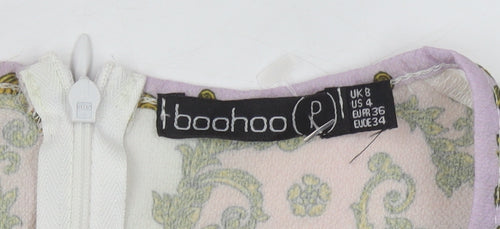 Boohoo Women's Multicoloured Wrap Dress Size 8