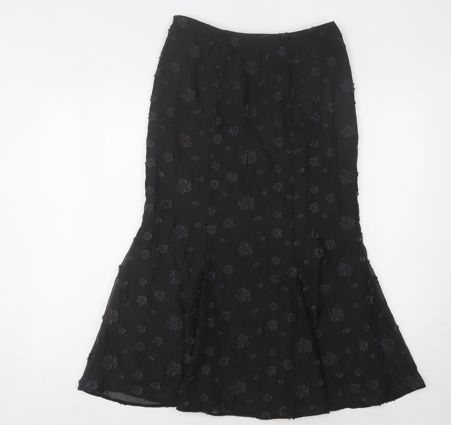 Minuet Black Floral Women's Skirt Size 10 Excellent Condition