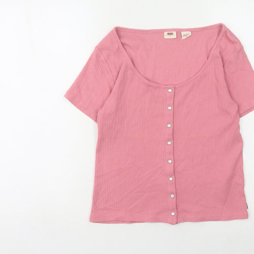 Levi's Women's Pink Scoop Neck T-Shirt - Size L