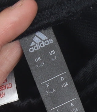 Adidas Boys Black Jogger Trousers 4 Years