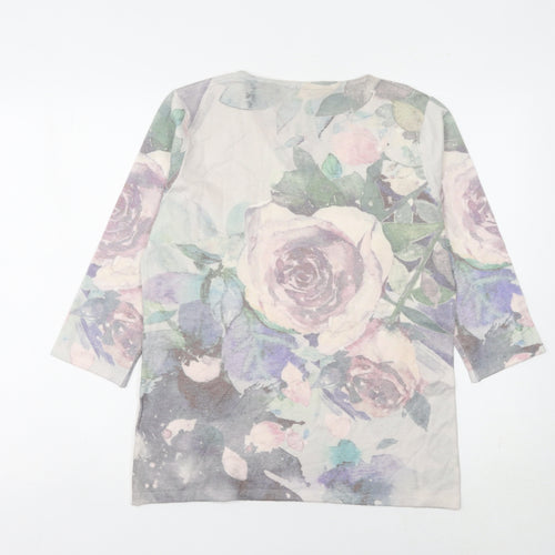 Casamia Women's Multicoloured Floral V-Neck Pullover Jumper M