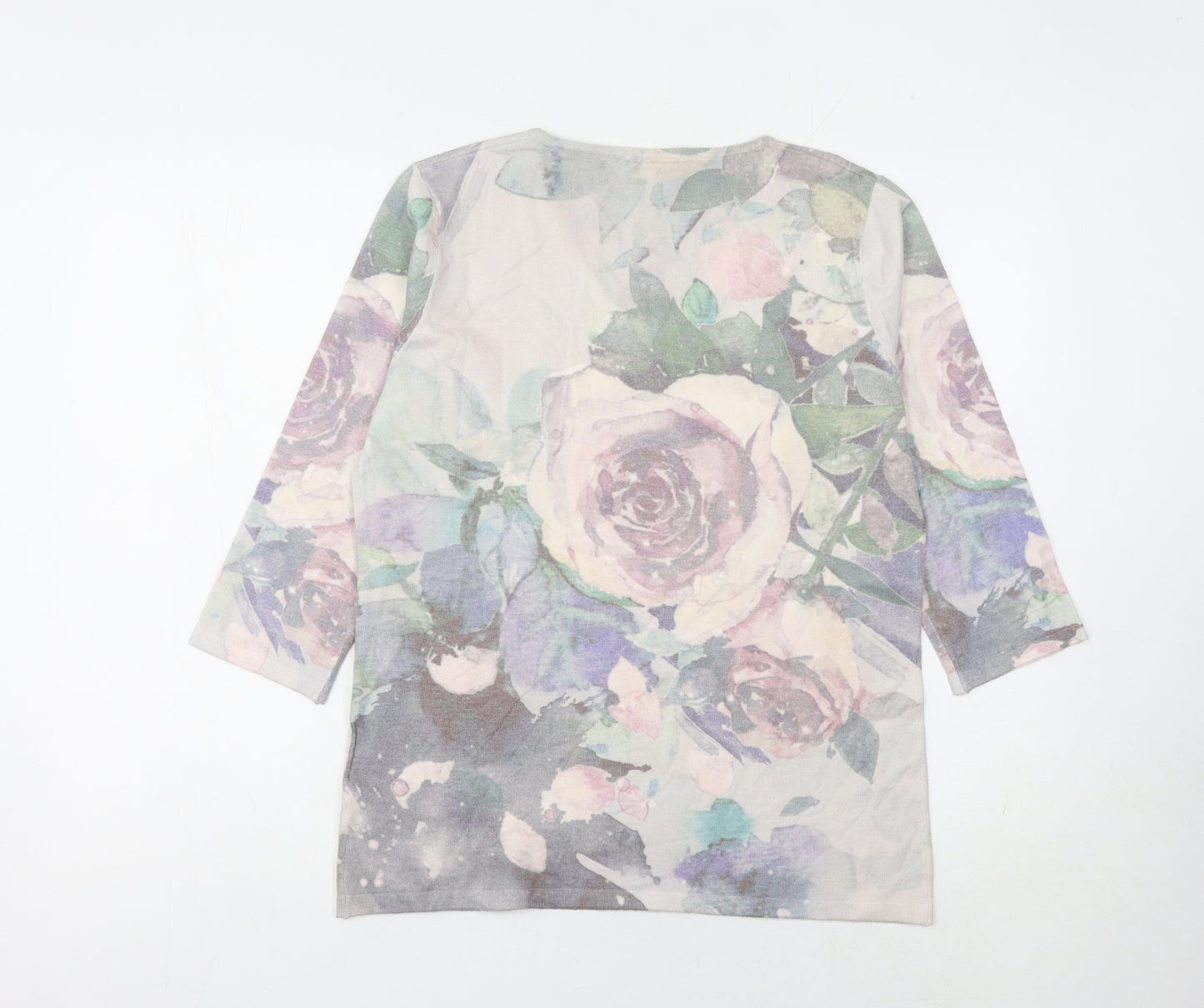 Casamia Women's Multicoloured Floral V-Neck Pullover Jumper M