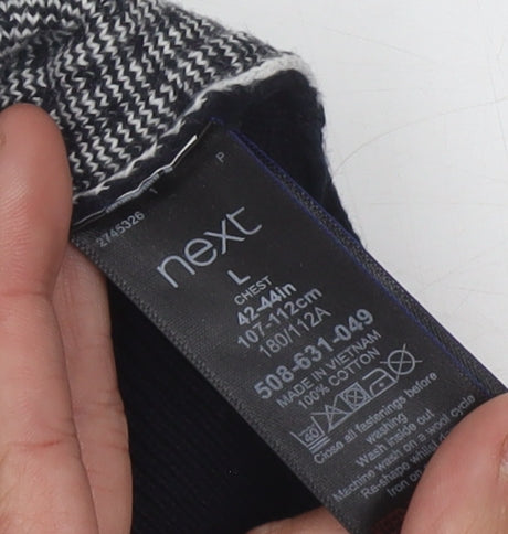 Next Men's Black Long Sleeve Polo L