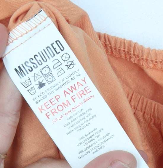 Missguided Orange Women's Slip Dress Size 10