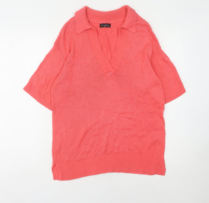 Matalan Women's Pink V-Neck Pullover Jumper M