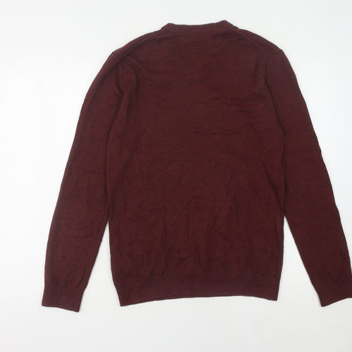 Esprit Men's Red V-Neck Pullover Jumper - Size S