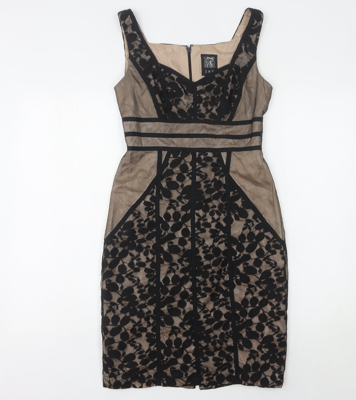 JAX Women's Black Floral Knee-Length Sheath Dress