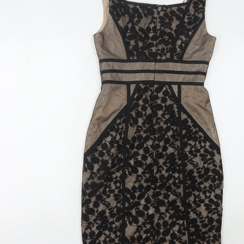 JAX Women's Black Floral Knee-Length Sheath Dress