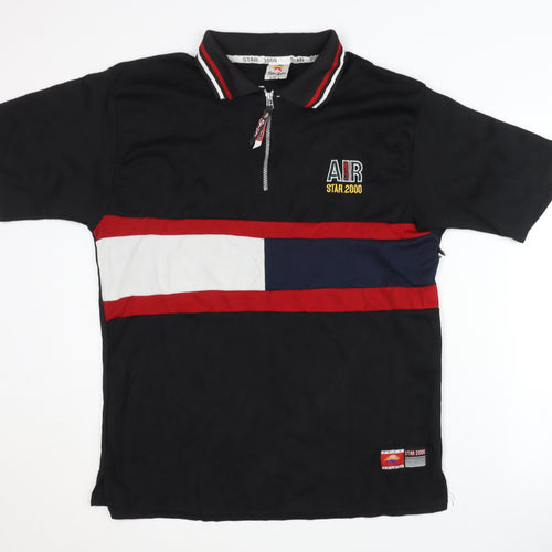 Star 2000 Men's Black L Polo Shirt with Logo