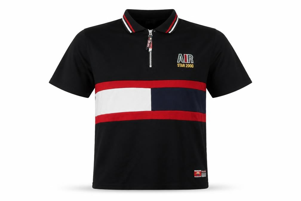Front view of Star 2000 Men's Black L Polo Shirt with Logo