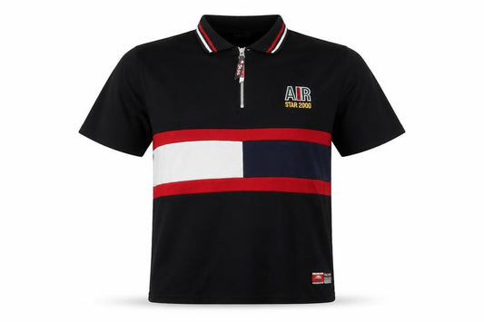 Front view of Star 2000 Men's Black L Polo Shirt with Logo