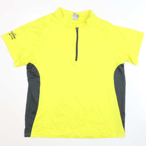 Everyone Active Men's Yellow T-Shirt L 1/4 Zip Activewear