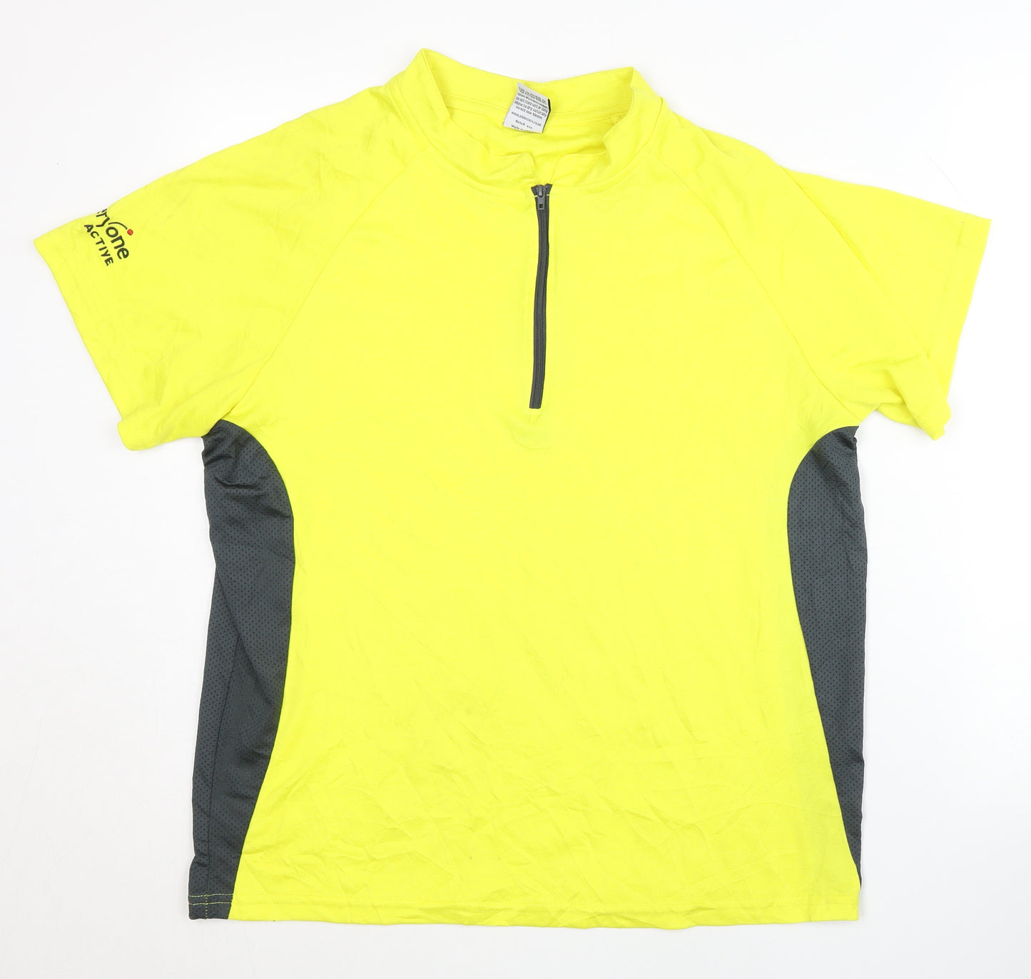Everyone Active Men's Yellow T-Shirt L 1/4 Zip Activewear