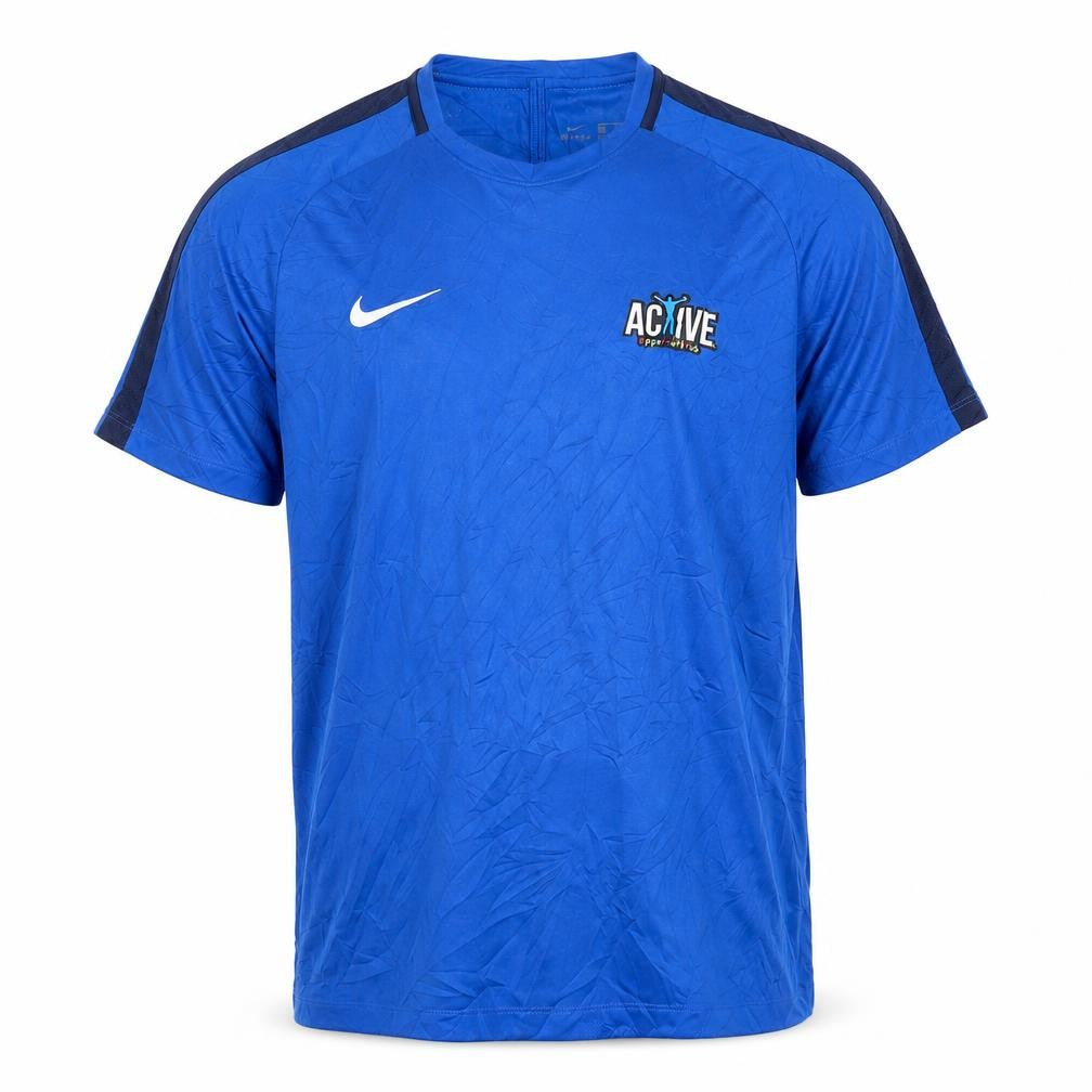Front view of Nike Men's Blue Athletic Jersey T-Shirt Medium