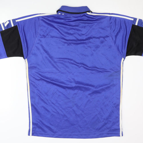 Adidas Men's Blue Polo Shirt, Size M, Breathable Jersey