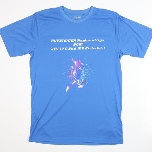 James & Nicholson Men's Blue Football T-Shirt