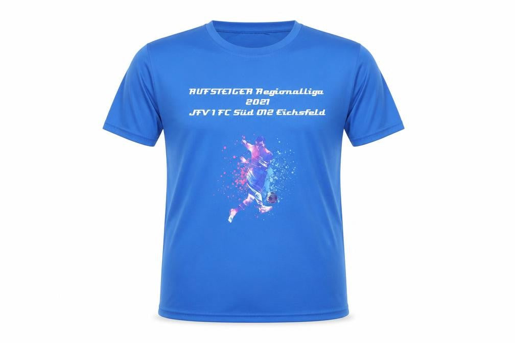 James & Nicholson Men's Blue Football T-Shirt