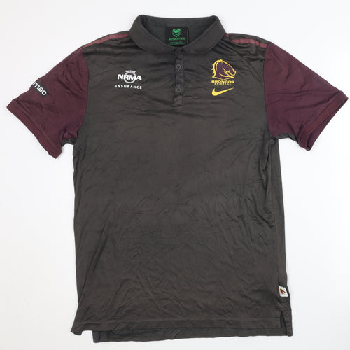 Nike Men's Black Rugby Polo L - Short Sleeve Sports Top
