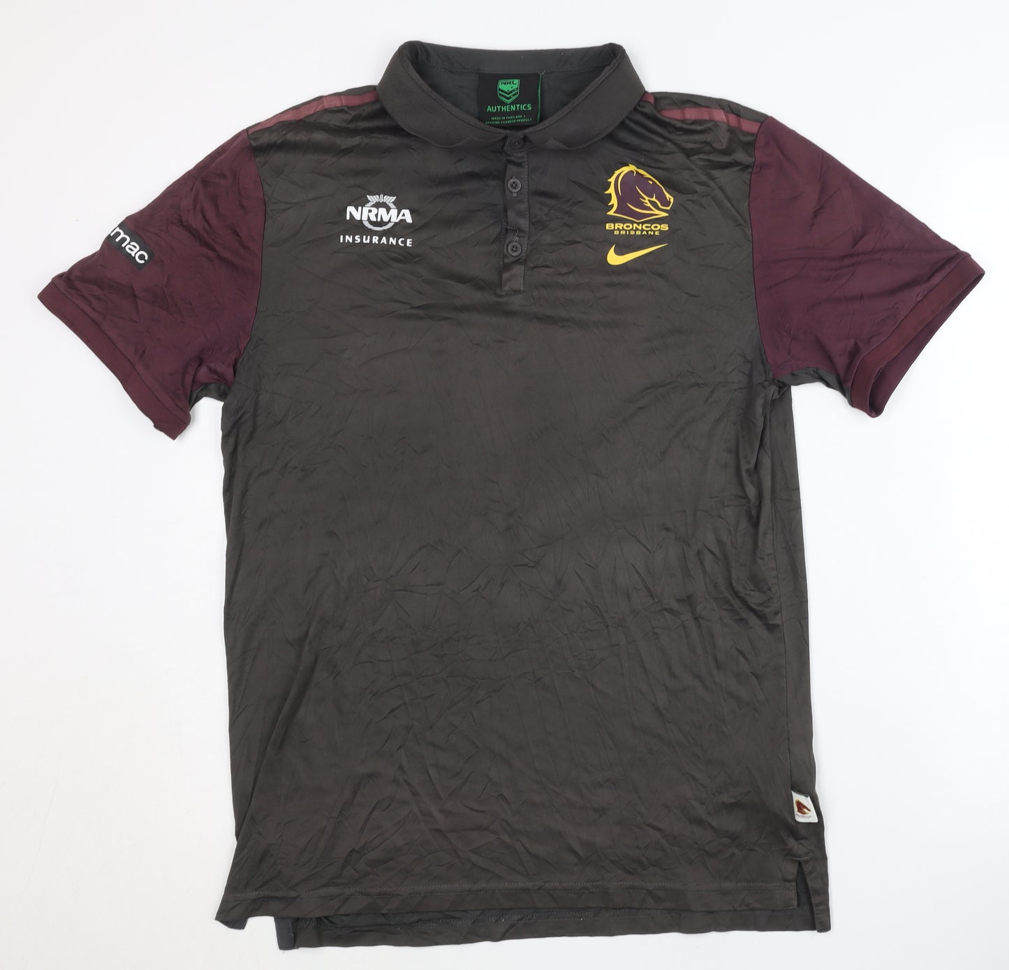 Nike Men's Black Rugby Polo L - Short Sleeve Sports Top