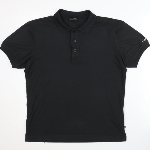 Craft Men's Black Polo Shirt, Size M, Short Sleeve