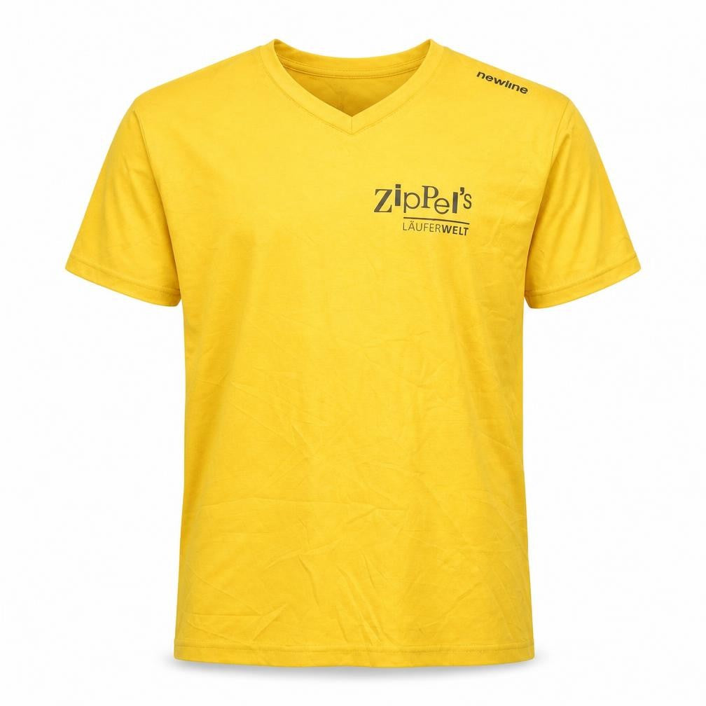Newline Men's Yellow T-Shirt M V-Neck Graphic Print