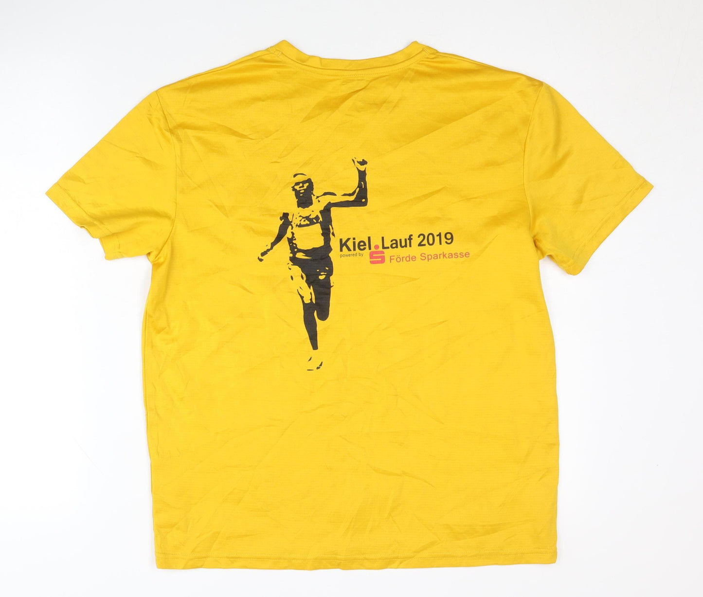 Newline Men's Yellow T-Shirt M V-Neck Graphic Print