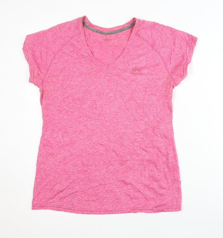 REI Women's Pink V-Neck Activewear T-Shirt, Medium