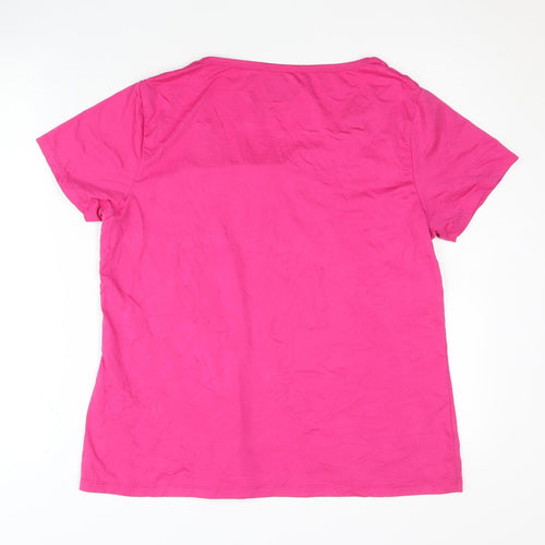 Romester Women's Pink Basic Activewear T-Shirt, S
