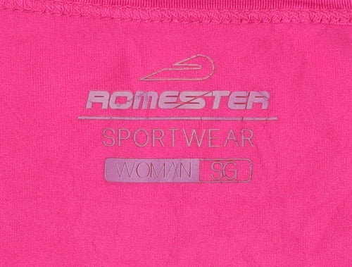 Romester Women's Pink Basic Activewear T-Shirt, S