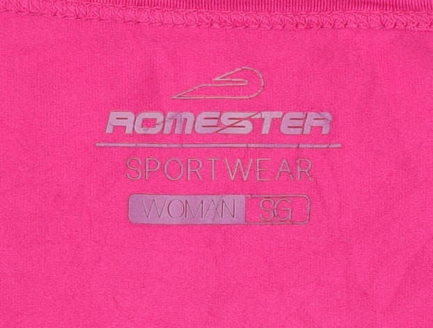 Romester Women's Pink Basic Activewear T-Shirt, S