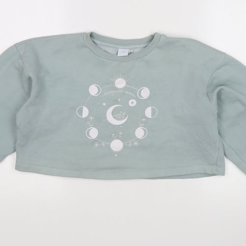 Skinnydip Women’s Green Celestial Graphic Pullover Sweatshirt M