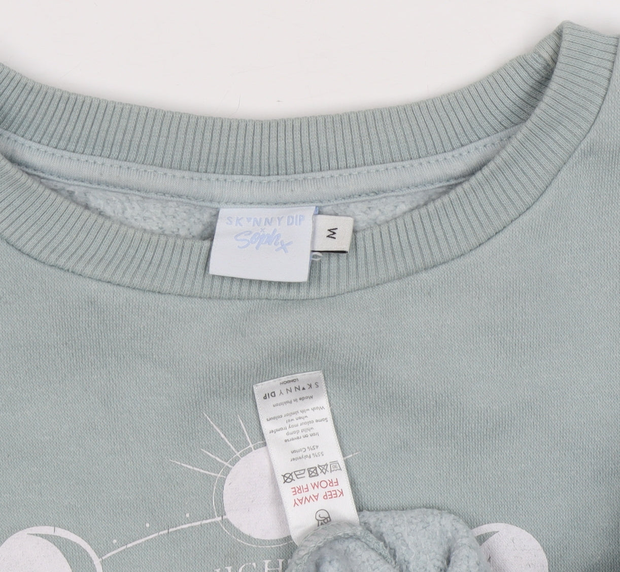 Skinnydip Women’s Green Celestial Graphic Pullover Sweatshirt M