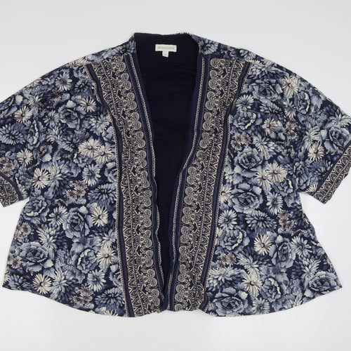 Monsoon Women's Blue Floral Kimono M Casual Spring/Summer