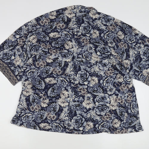 Monsoon Women's Blue Floral Kimono M Casual Spring/Summer