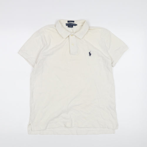 Ralph Lauren Women's Ivory Polo Shirt - M, Casual Classic