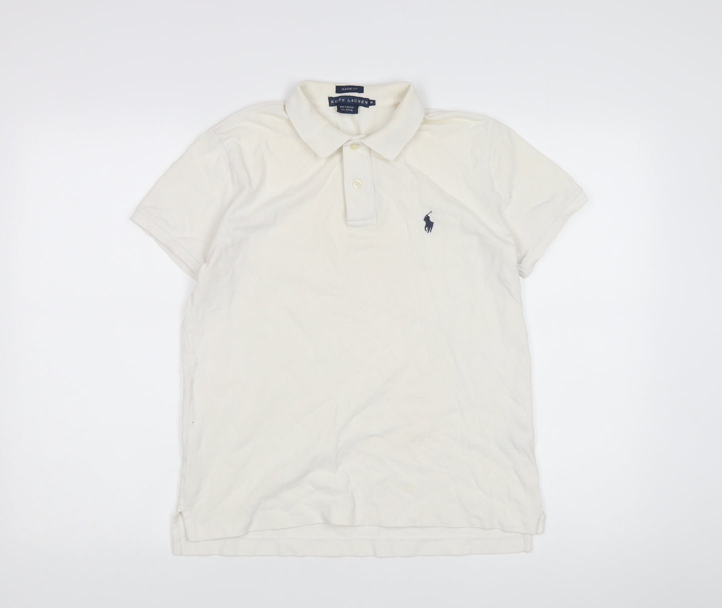 Ralph Lauren Women's Ivory Polo Shirt - M, Casual Classic