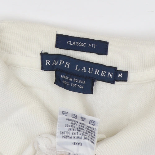 Ralph Lauren Women's Ivory Polo Shirt - M, Casual Classic