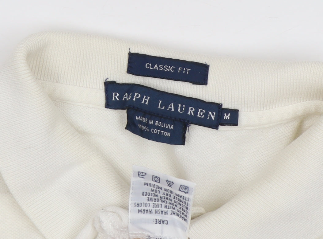 Ralph Lauren Women's Ivory Polo Shirt - M, Casual Classic