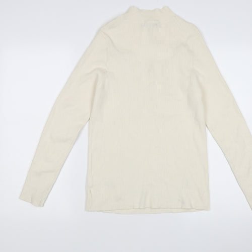 F&F Women's Ivory Mock Neck Pullover, Size L