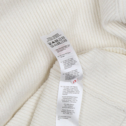 F&F Women's Ivory Mock Neck Pullover, Size L