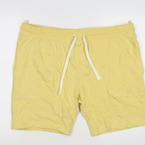 Marks and Spencer Men's Yellow 2XL Sweat Shorts