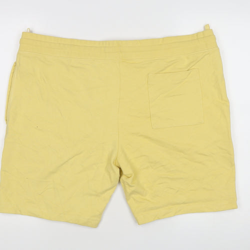 Marks and Spencer Men's Yellow 2XL Sweat Shorts