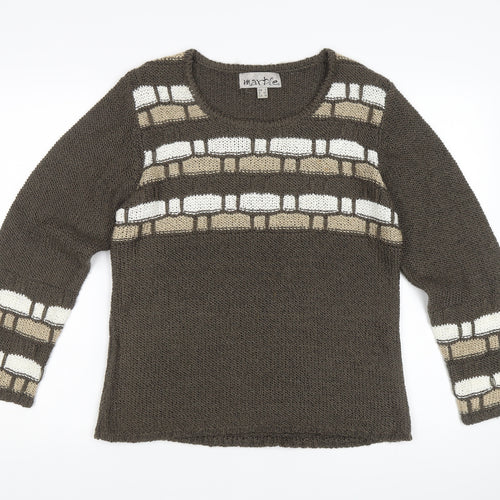 Marble Women's Brown Striped Knit Jumper - Size 14